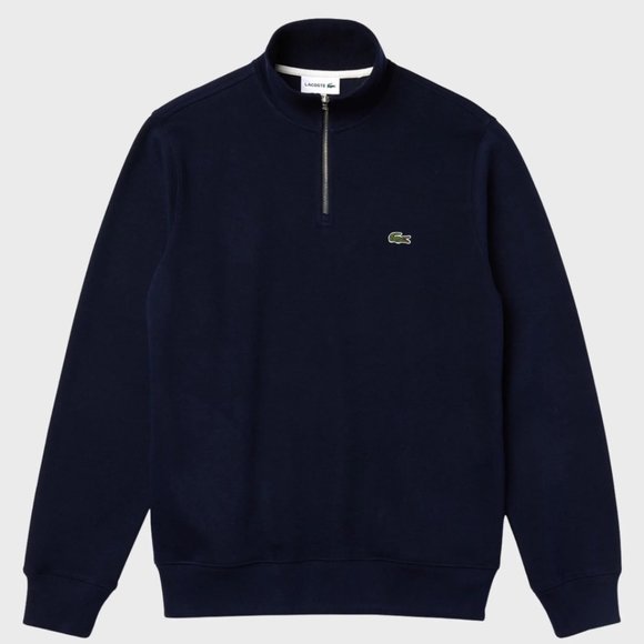 LACOSTE MEN'S HALF-ZIP COTTON SWEATSHIRT Navy Blue Size: 3XL NWT - Picture 1 of 8